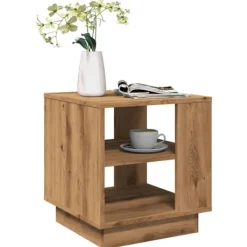 vidaXL Småbord>Soffbord artisan ek 40x40x43 cm konstruerat trä