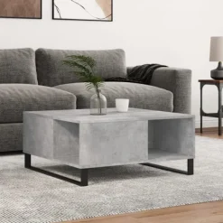 vidaXL Soffbord>Soffbord betonggrå 80x80x36,5 cm konstruerat trä