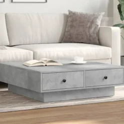 vidaXL Soffbord>Soffbord betonggrå 90x90x28 cm konstruerat trä