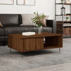vidaXL Soffbord>Soffbord brun ek 90x60x35 cm konstruerat trä