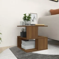 vidaXL Småbord>Soffbord brun ek 40x40x40 cm konstruerat trä