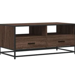 vidaXL Soffbord>Soffbord brun ek 100x50x45 cm konstruerat trä och metall