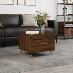 vidaXL Soffbord>Soffbord brun ek 50x50x40 cm konstruerat trä