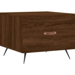 vidaXL Soffbord>Soffbord brun ek 50x50x40 cm konstruerat trä