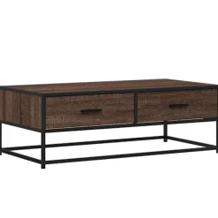 vidaXL Soffbord>Soffbord brun ek 100x50x35 cm konstruerat trä och metall