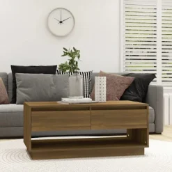 vidaXL Soffbord>Soffbord brun ek 102,5x55x44 cm konstruerat trä