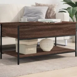 vidaXL Soffbord>Soffbord brun ek 100x50x50 cm konstruerat trä och metall