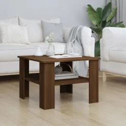 vidaXL Soffbord>Soffbord brun ek 60x60x42 cm konstruerat trä