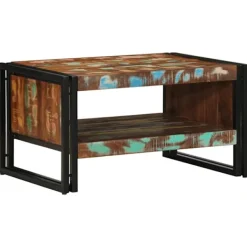 vidaXL Soffbord>Soffbord flerfärgat 70x50x38 cm massivt trä återvunnet