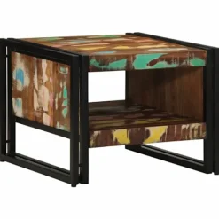 vidaXL Soffbord>Soffbord flerfärgat 50x50x38 cm massivt trä återvunnet