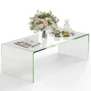 B2X Soffbord>Soffbord glasbord U-format sidobord av härdat glas 108 x 50 x 35 cm