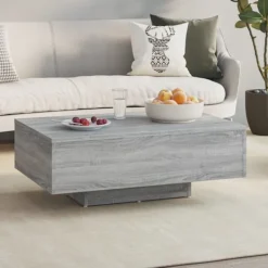vidaXL Soffbord>Soffbord grå sonoma 85x55x31 cm konstruerat trä