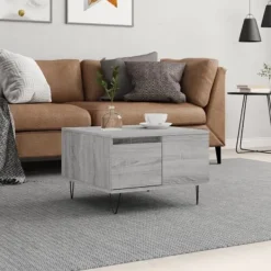 vidaXL Soffbord>Soffbord grå sonoma 55x55x36,5 cm konstruerat trä