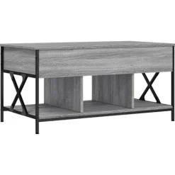 vidaXL Soffbord>Soffbord grå sonoma 100x55x50 cm konstruerat trä och metall