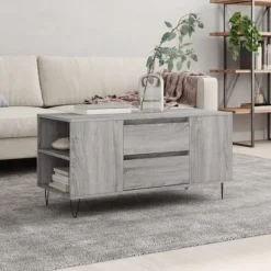 vidaXL Soffbord>Soffbord grå sonoma 102x44,5x50 cm konstruerat trä