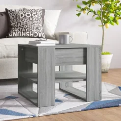 vidaXL Soffbord>Soffbord grå sonoma-ek 55,5x55x45 cm konstruerat trä