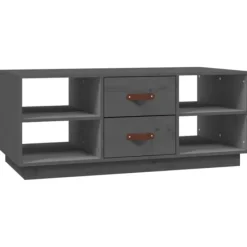 vidaXL Soffbord>Soffbord grå 100x50x41 cm massiv furu