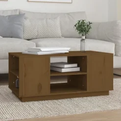 vidaXL Soffbord>Soffbord honungsbrun 90x49x40,5 cm massiv furu