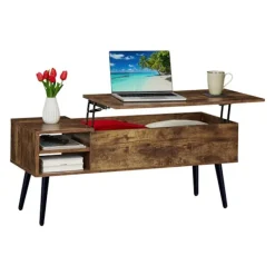 Northix Soffbord>Soffbord med dold förvaring – Lyftbar topp, industriell design