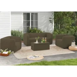 Soffbord>Soffbord med förvaring - TERRACOTTA - kamelfärg - Rektangulärt - Fällbart - Naturligt