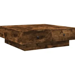 vidaXL Soffbord>Soffbord rökfärgad ek 90x90x28 cm konstruerat trä