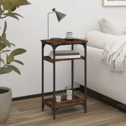 vidaXL Småbord>Soffbord rökfärgad ek 40x30x75 cm konstruerat trä