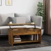 vidaXL Soffbord>Soffbord rökfärgad ek 102x50x52,5 cm konstruerat trä