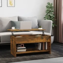 vidaXL Soffbord>Soffbord rökfärgad ek 102x50x52,5 cm konstruerat trä