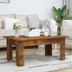 vidaXL Soffbord>Soffbord rökfärgad ek 100x60x42 cm konstruerat trä