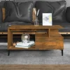 vidaXL Soffbord>Soffbord rökfärgad ek 90x49x45 cm konstruerat trä