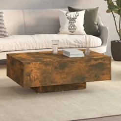 vidaXL Soffbord>Soffbord rökfärgad ek 85x55x31 cm konstruerat trä