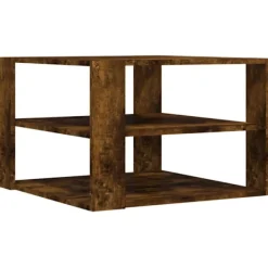 vidaXL Soffbord>Soffbord rökfärgad ek 58x58x40 cm konstruerat trä