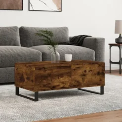 vidaXL Soffbord>Soffbord rökfärgad ek 90x50x36,5 cm konstruerat trä