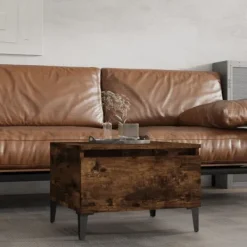 vidaXL Soffbord>Soffbord rökfärgad ek 50x46x35 cm konstruerat trä