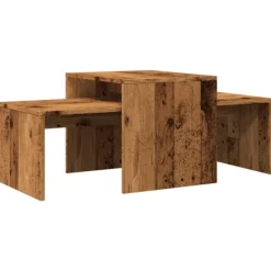 vidaXL Soffbord>Soffbord set åldrat trä 100x48x40 cm konstruerat trä