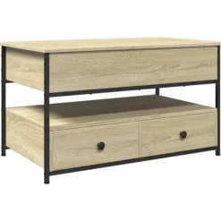 vidaXL Soffbord>Soffbord sonoma-ek 85x50x50 cm konstruerat trä och metall