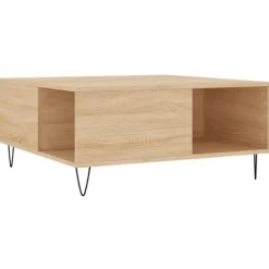 vidaXL Soffbord>Soffbord sonoma-ek 80x80x36,5 cm konstruerat trä