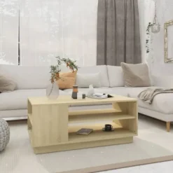 vidaXL Soffbord>Soffbord sonoma-ek 102x55x43 cm konstruerat trä