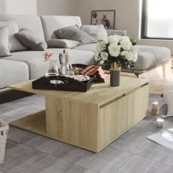 vidaXL Soffbord>Soffbord sonoma-ek 80x80x31 cm konstruerat trä