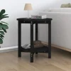 vidaXL Småbord>Soffbord svart Ø 55 x 60 cm massiv furu