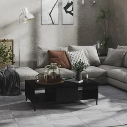 vidaXL Soffbord>Soffbord svart högglans 103,5x60x35 cm konstruerat trä