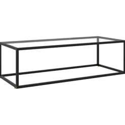 vidaXL Soffbord>Soffbord svart med härdat glas 120x60x35 cm