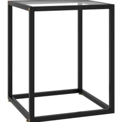 vidaXL Soffbord>Soffbord svart med härdat glas 40x40x50 cm