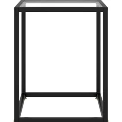 vidaXL Soffbord>Soffbord svart med härdat glas 40x40x50 cm