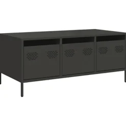 vidaXL Soffbord>Soffbord svart 101,5x50x43,5 cm kallvalsat stål