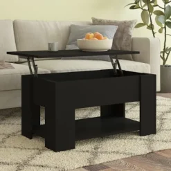 vidaXL Soffbord>Soffbord svart 79x49x41 cm konstruerat trä