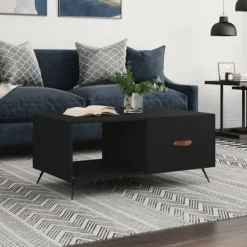 vidaXL Soffbord>Soffbord svart 90x50x40 cm konstruerat trä