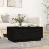 vidaXL Soffbord>Soffbord svart 80x50x35 cm massivt furu