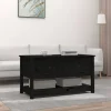 vidaXL Soffbord>Soffbord svart 102x49x55 cm massiv furu