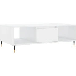 vidaXL Soffbord>Soffbord vit högglans 104x60x35 cm konstruerat trä